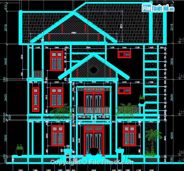 File AutoCAD Biệt Thự,Kiến Trúc+Nội Thất+Chi Tiết,Phối Cảnh Công trình,biệt thự đẹp